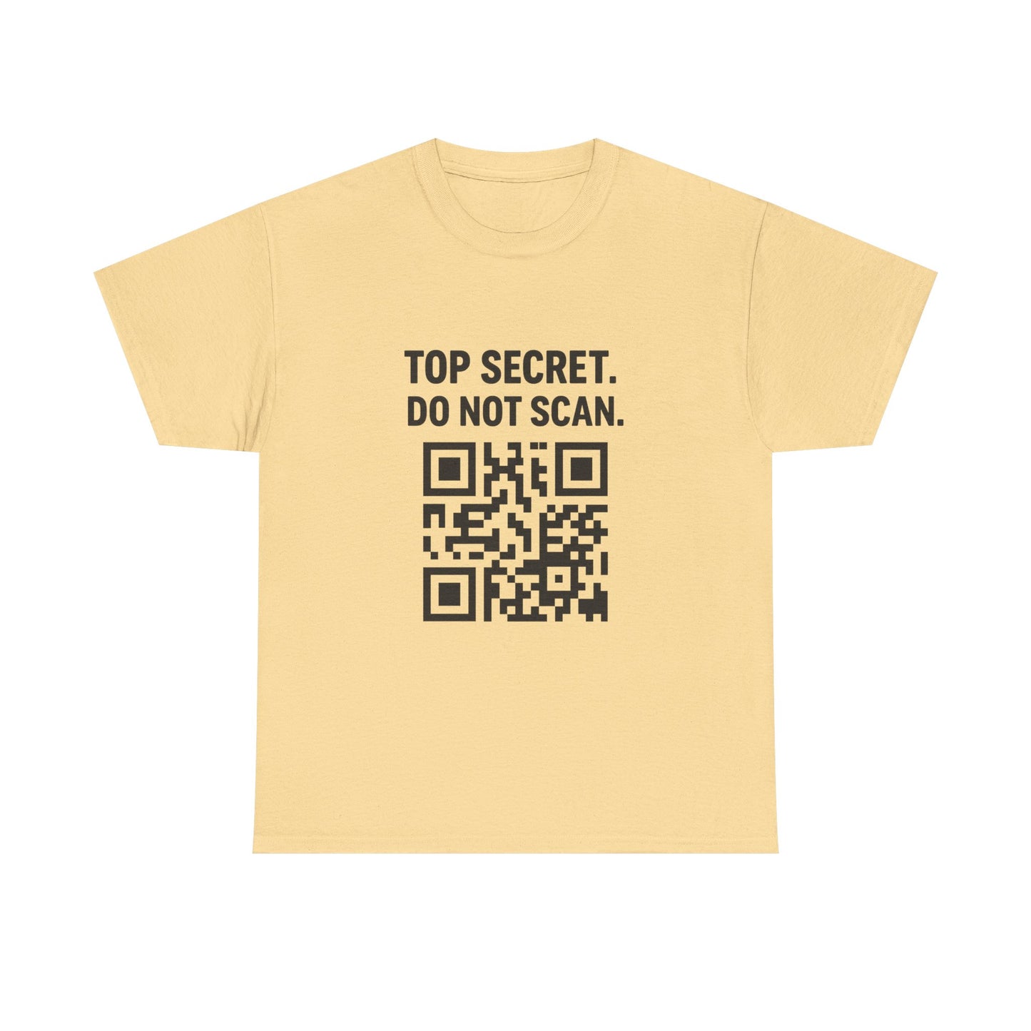 Top Secret Do Not Scan QR Code T-Shirt, Unisex Cotton Tee for Laughs, Awkward Humor Gift, Casual Wear, Unique Graphic Tee