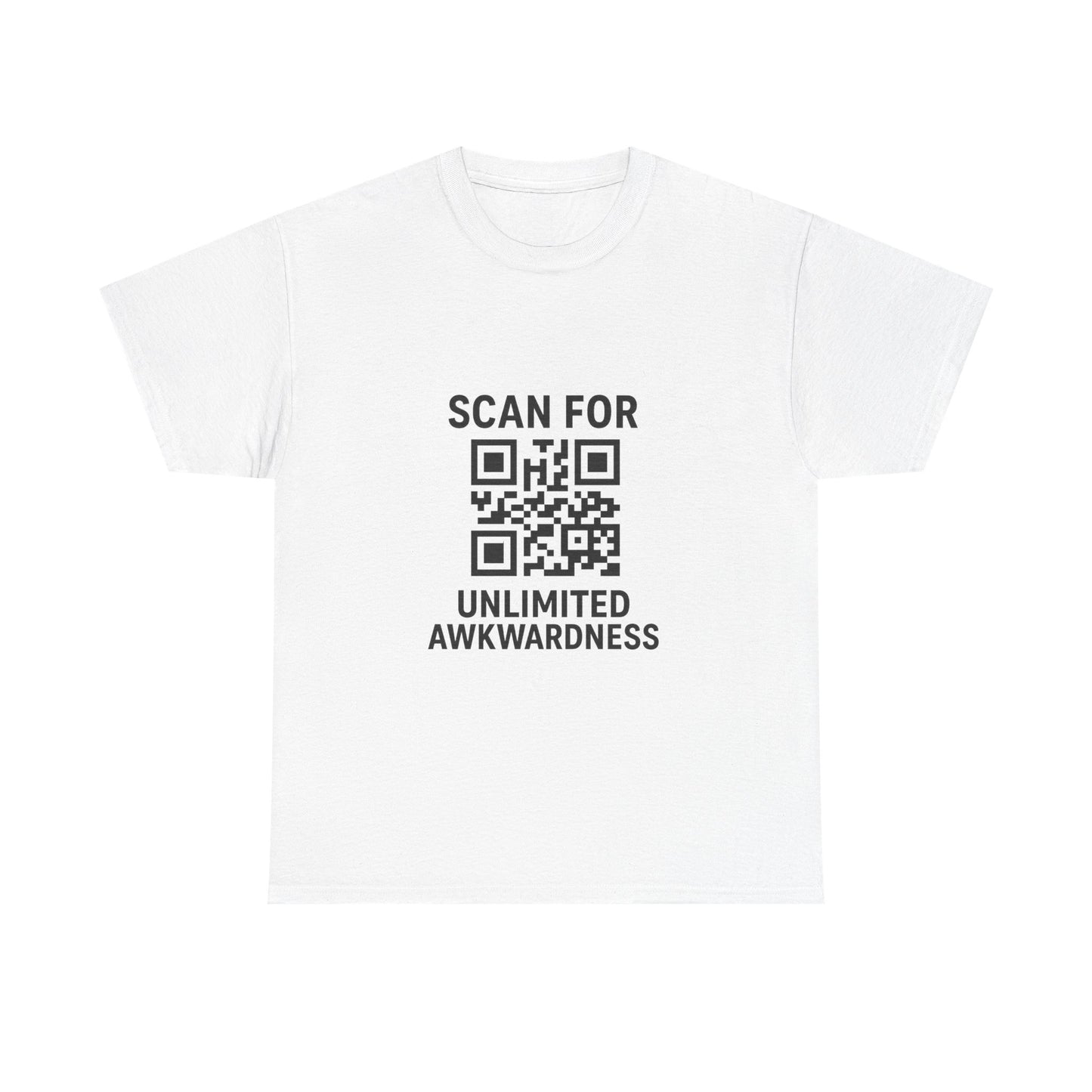 Unlimited Awkwardness QR Code T-Shirt, Unisex Cotton Tee for Laughs, Awkward Humor Gift, Casual Wear, Unique Graphic Tee