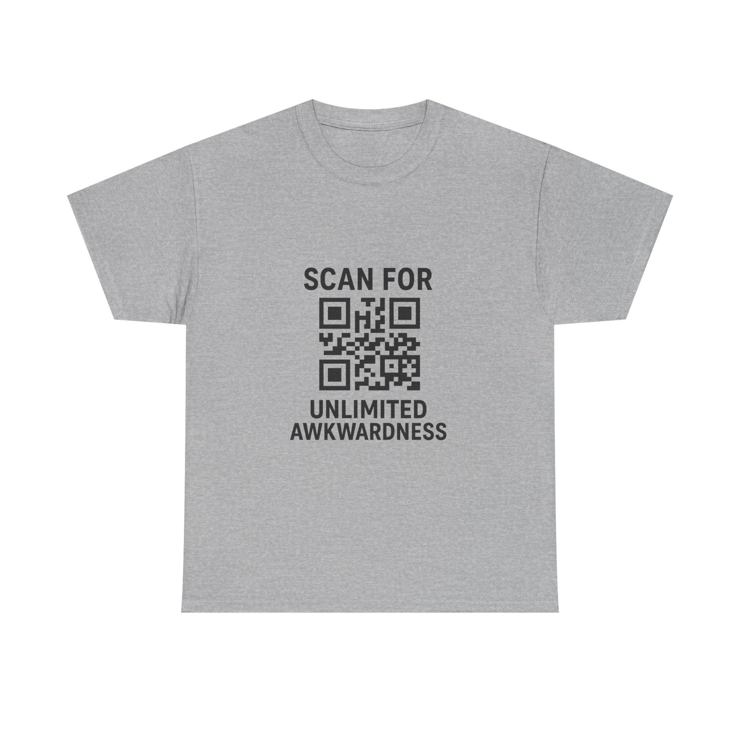 Unlimited Awkwardness QR Code T-Shirt, Unisex Cotton Tee for Laughs, Awkward Humor Gift, Casual Wear, Unique Graphic Tee