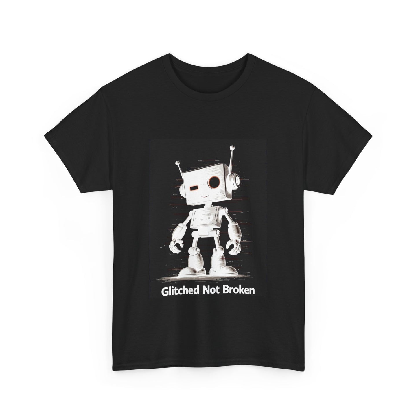 Glitched Not Broken 2 Tee | Funny AI T-Shirt for Gamers & Coders