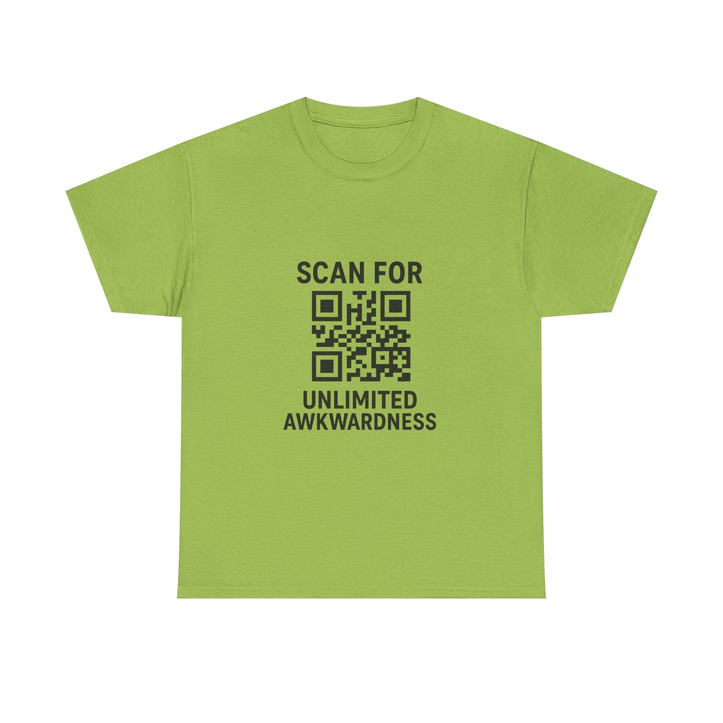 Unlimited Awkwardness QR Code T-Shirt, Unisex Cotton Tee for Laughs, Awkward Humor Gift, Casual Wear, Unique Graphic Tee