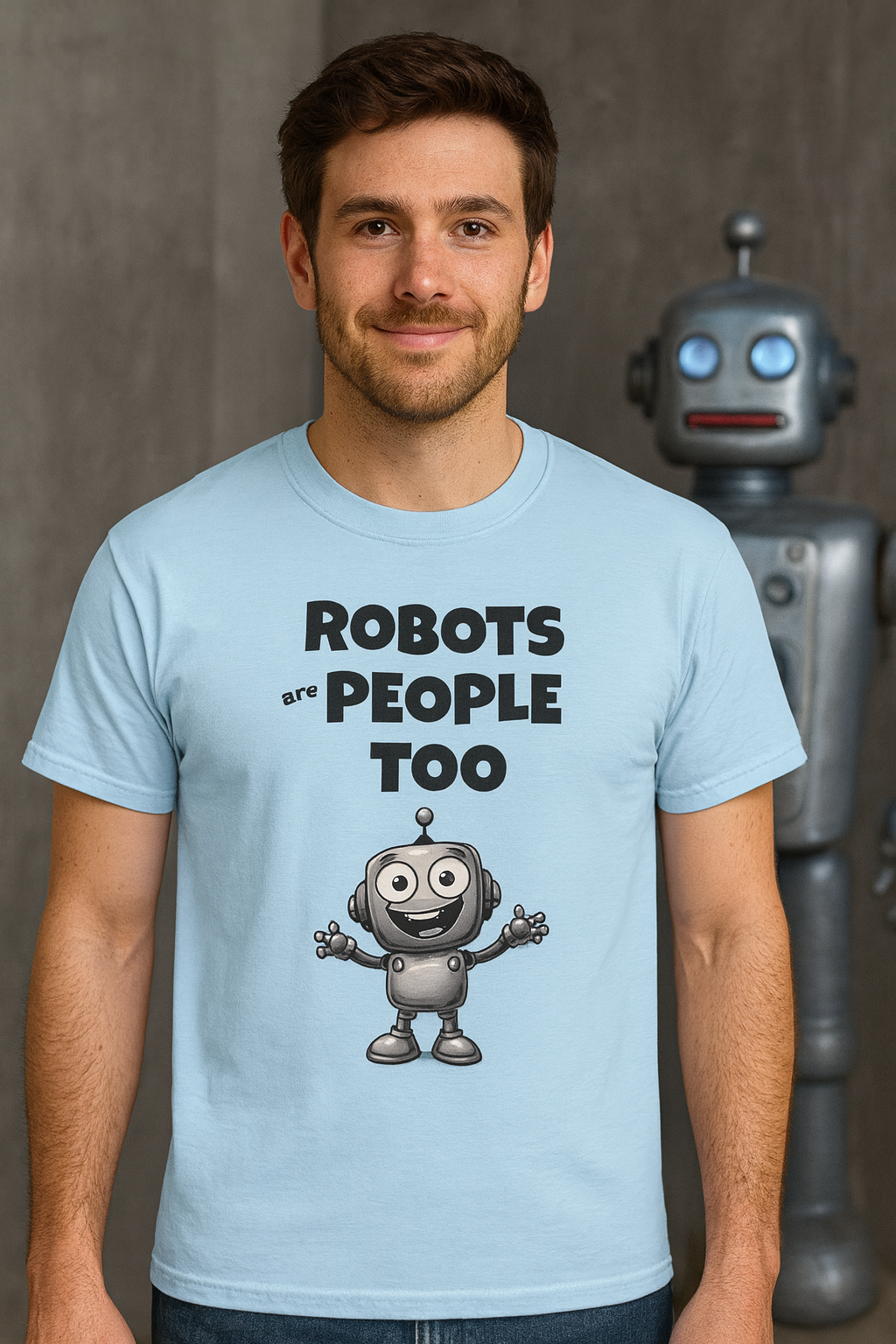 Robots Are People Too Tee | Funny AI T-Shirt for Gamers & Coders