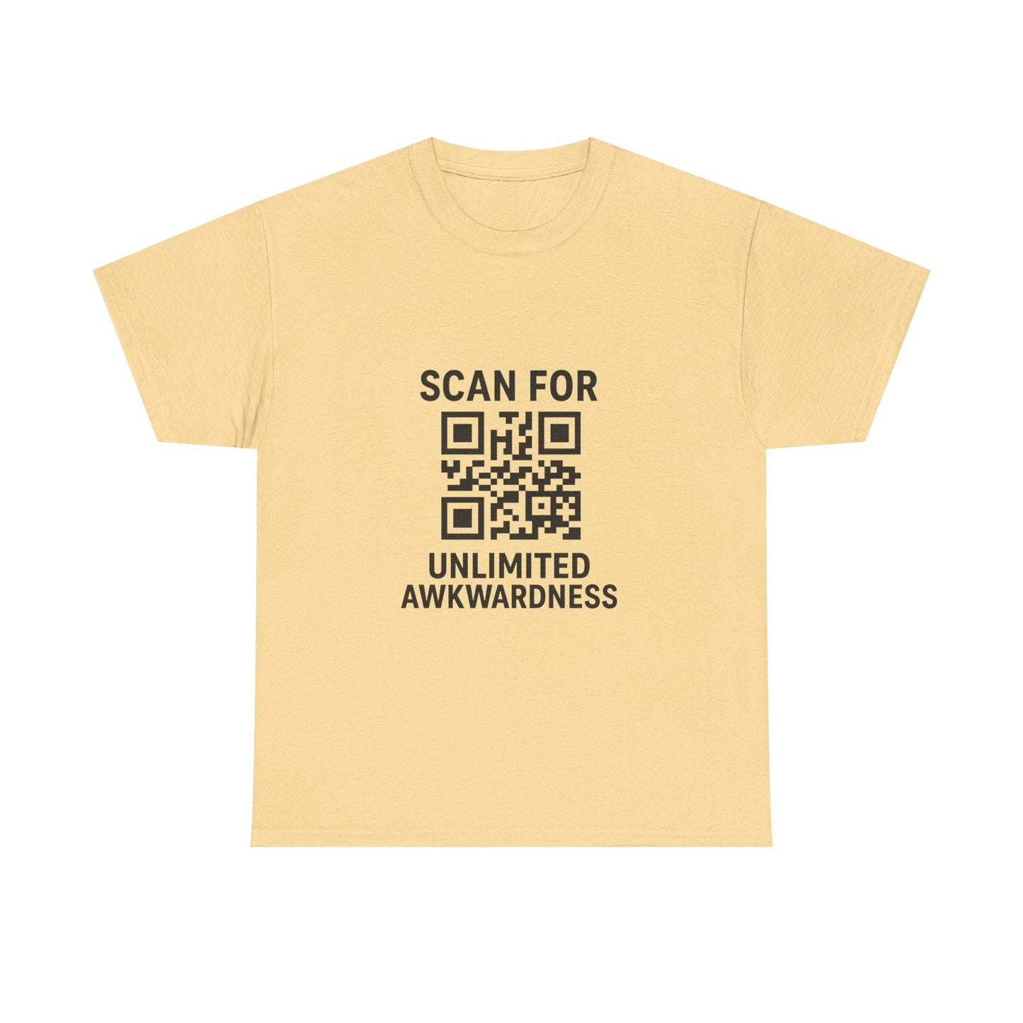 Unlimited Awkwardness QR Code T-Shirt, Unisex Cotton Tee for Laughs, Awkward Humor Gift, Casual Wear, Unique Graphic Tee