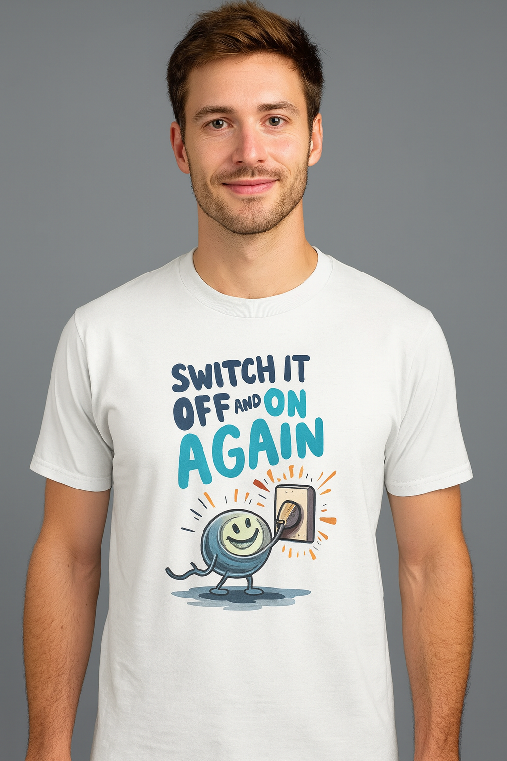 Off and On Again Tee  | Funny AI T-Shirt for Gamers & Coders