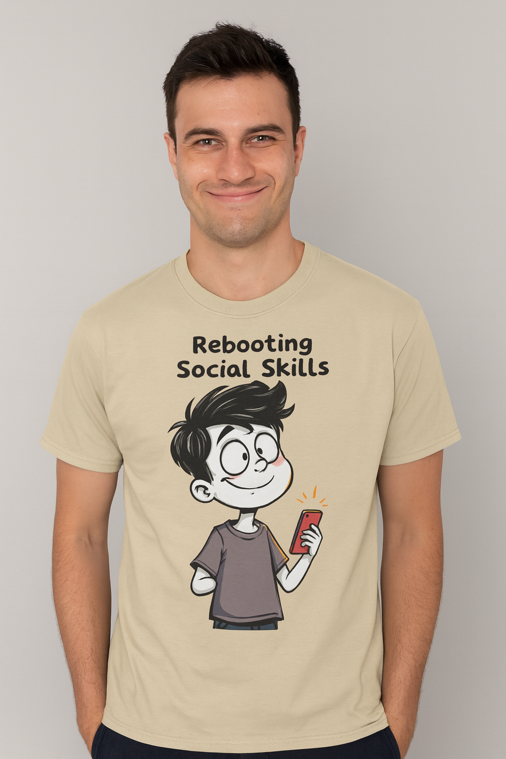 Rebooting Social Skills Tee  | Funny AI T-Shirt for Gamers & Coders