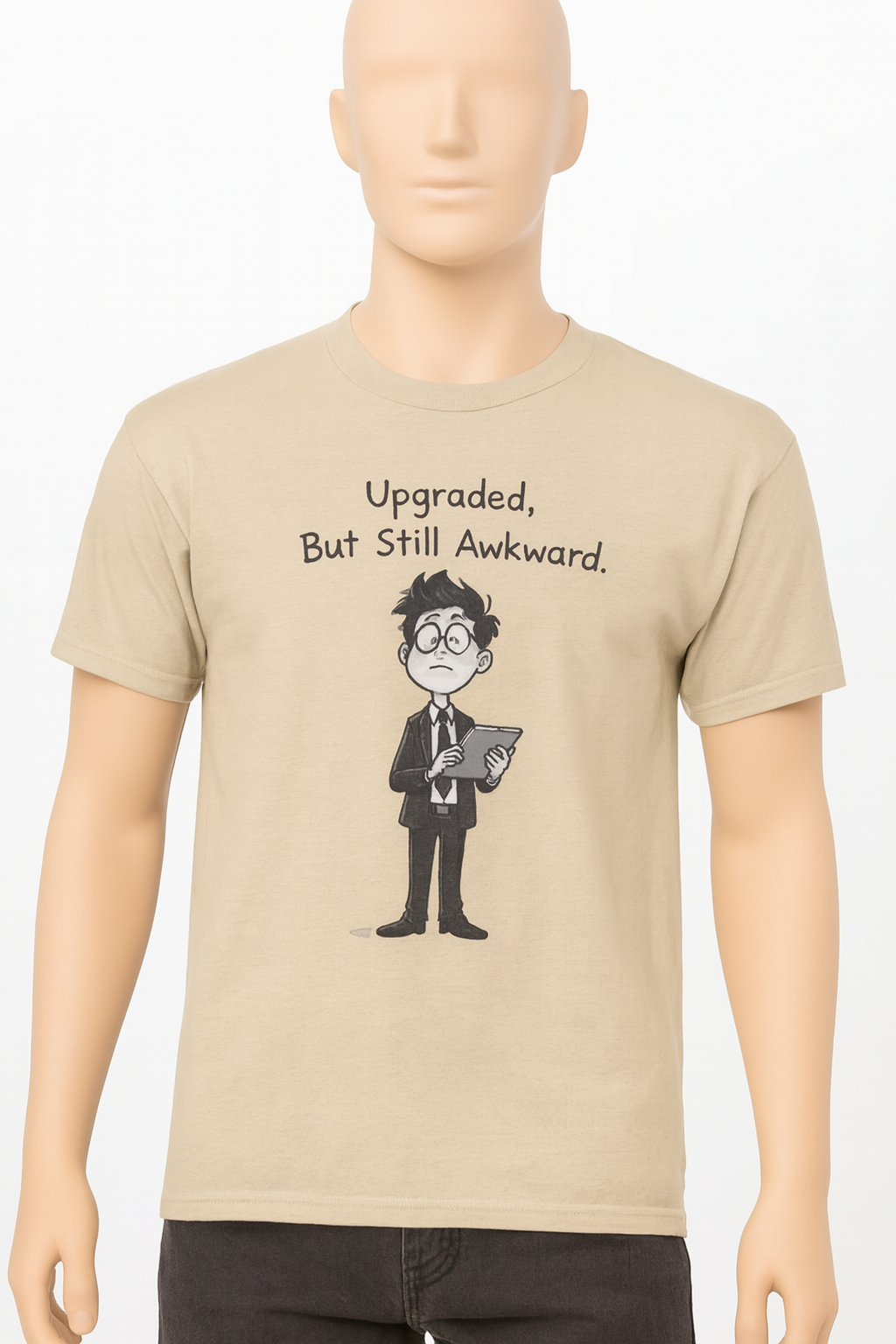 Upgraded and Awkward Tee  | Funny AI T-Shirt for Gamers & Coders