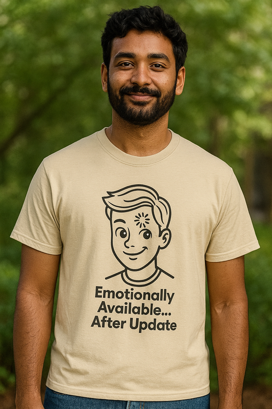 Emotionally Available Tee  | Funny AI T-Shirt for Gamers & Coders