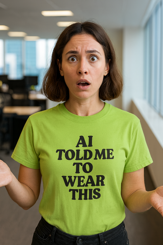 AI Told Me Tee – Bold  | Funny AI T-Shirt for Gamers & Coders