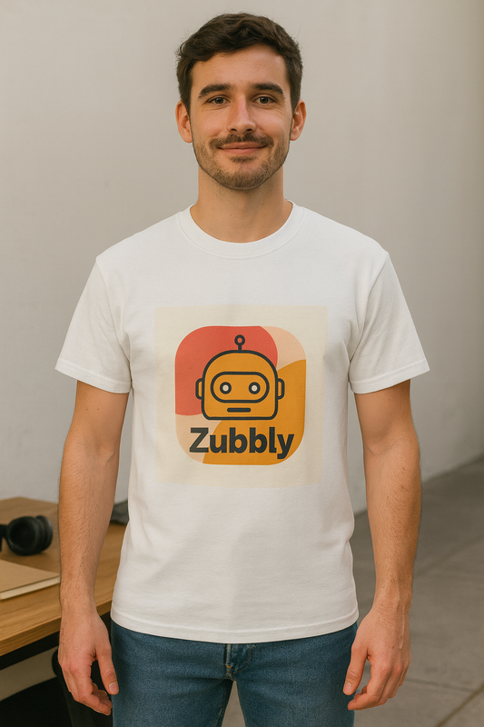 Zubbly Retro Bot Tee  | Funny AI T-Shirt for Gamers & Coders