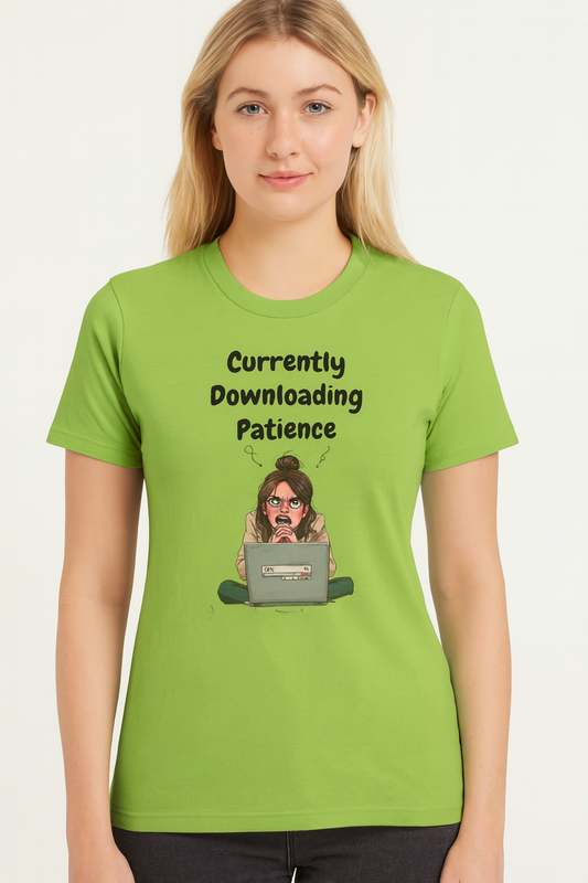 Currently Downloading Patience Tee | Funny AI T-Shirt for Gamers & Coders