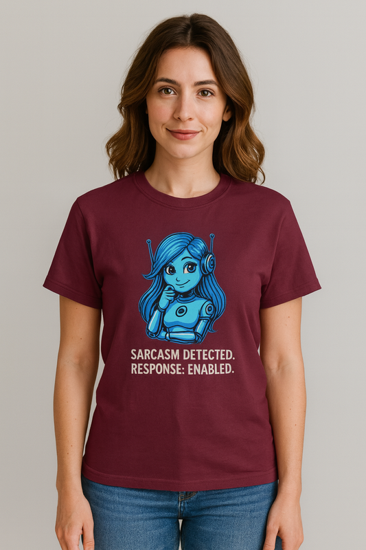 Sarcasm Detected Chatboxdette Tee | Funny AI T-Shirt for Gamers & Coders